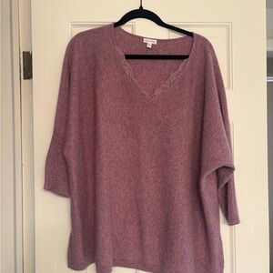 Garnet Hill Pink V-Neck Sweater